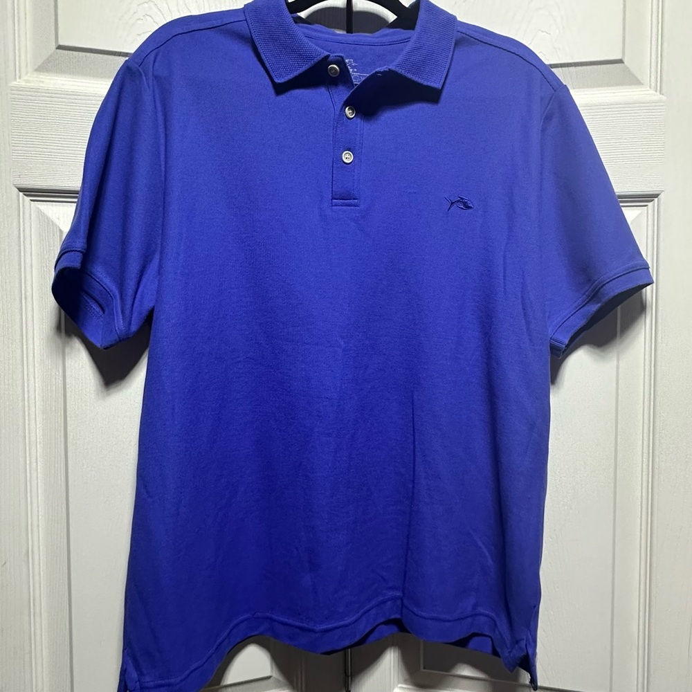 Ocean + Coast Men's Blue wicking preppy pullover Polo Shirt. Size large